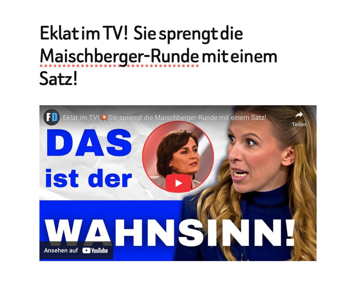 Eklat im TV!  Sie sprengt die Maischberger-Runde mit einem Satz!