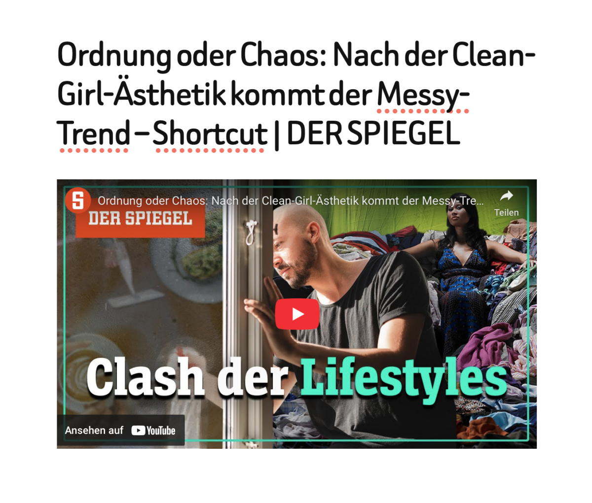 Ordnung oder Chaos: Nach der Clean-Girl-Ästhetik kommt der Messy-Trend – Shortcut | DER SPIEGEL