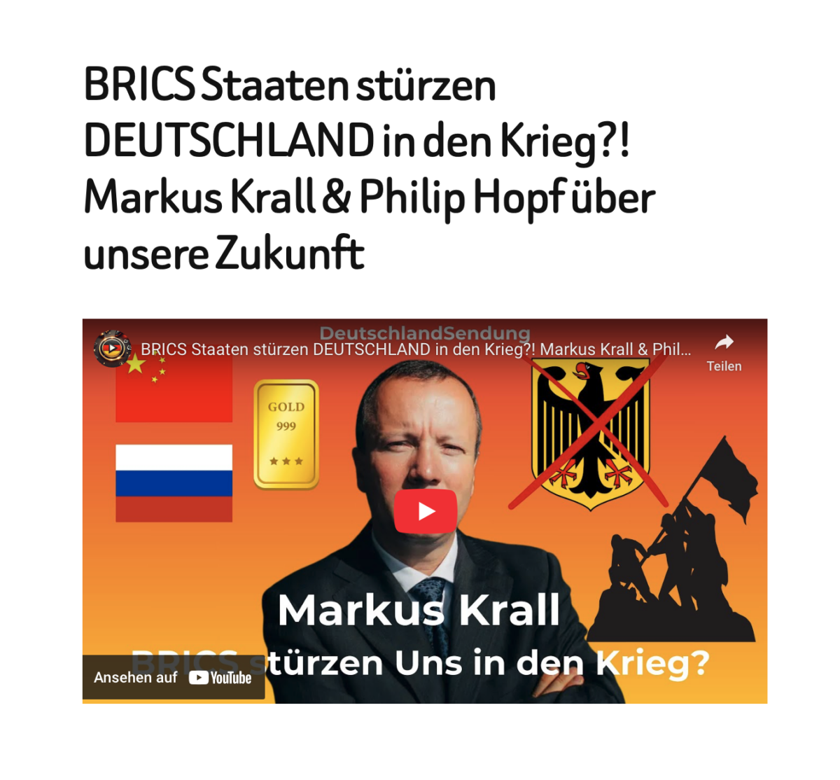 BRICS Staaten stürzen DEUTSCHLAND in den Krieg?! Markus Krall & Philip Hopf über unsere Zukunft