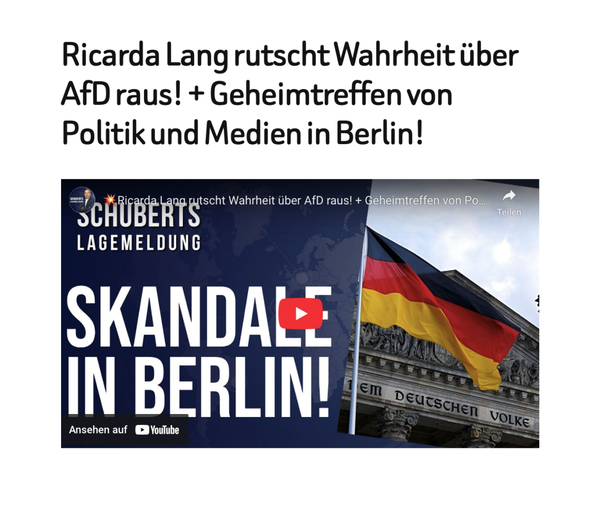 Ricarda Lang rutscht Wahrheit über AfD raus! + Geheimtreffen von Politik und Medien in Berlin!