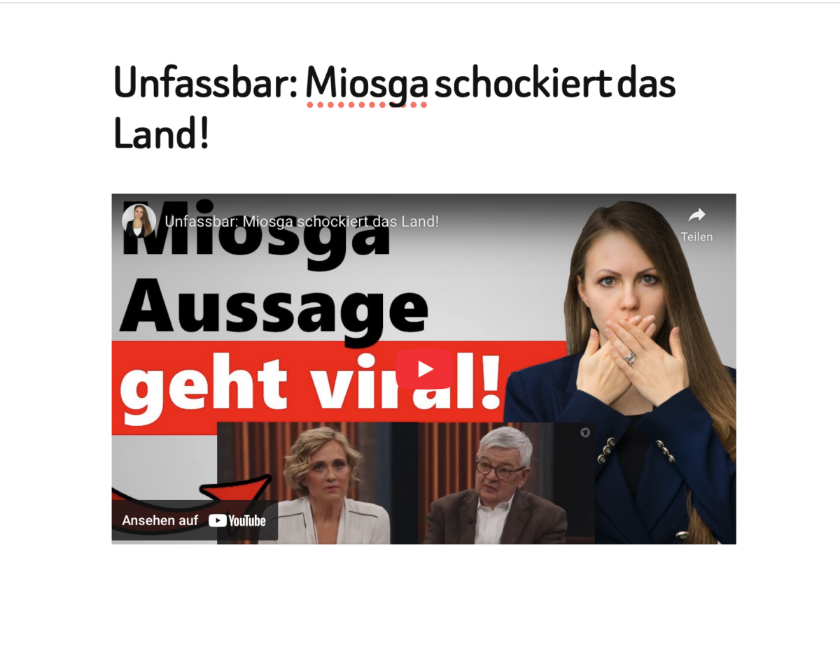 Unfassbar: Miosga schockiert das Land!