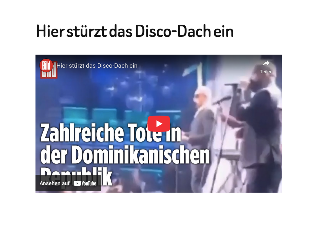 Hier stürzt das Disco-Dach ein