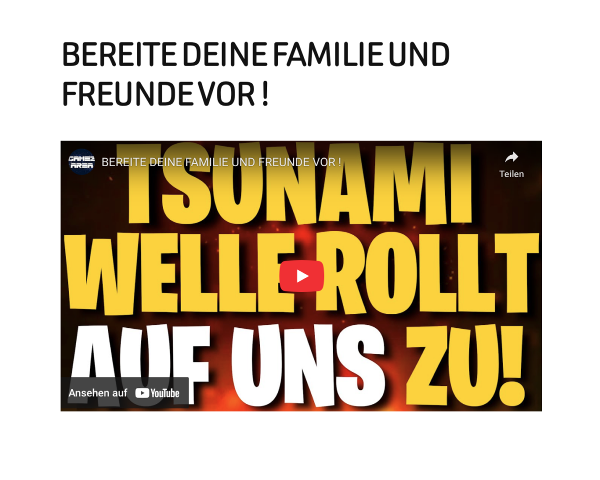 BEREITE DEINE FAMILIE UND FREUNDE VOR !