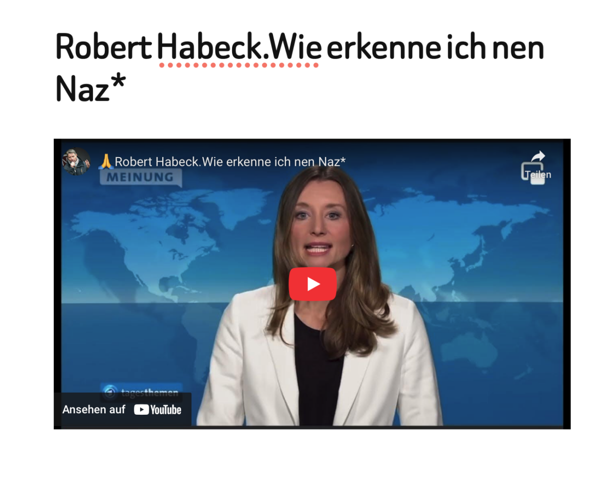 Robert Habeck.Wie erkenne ich nen Naz*