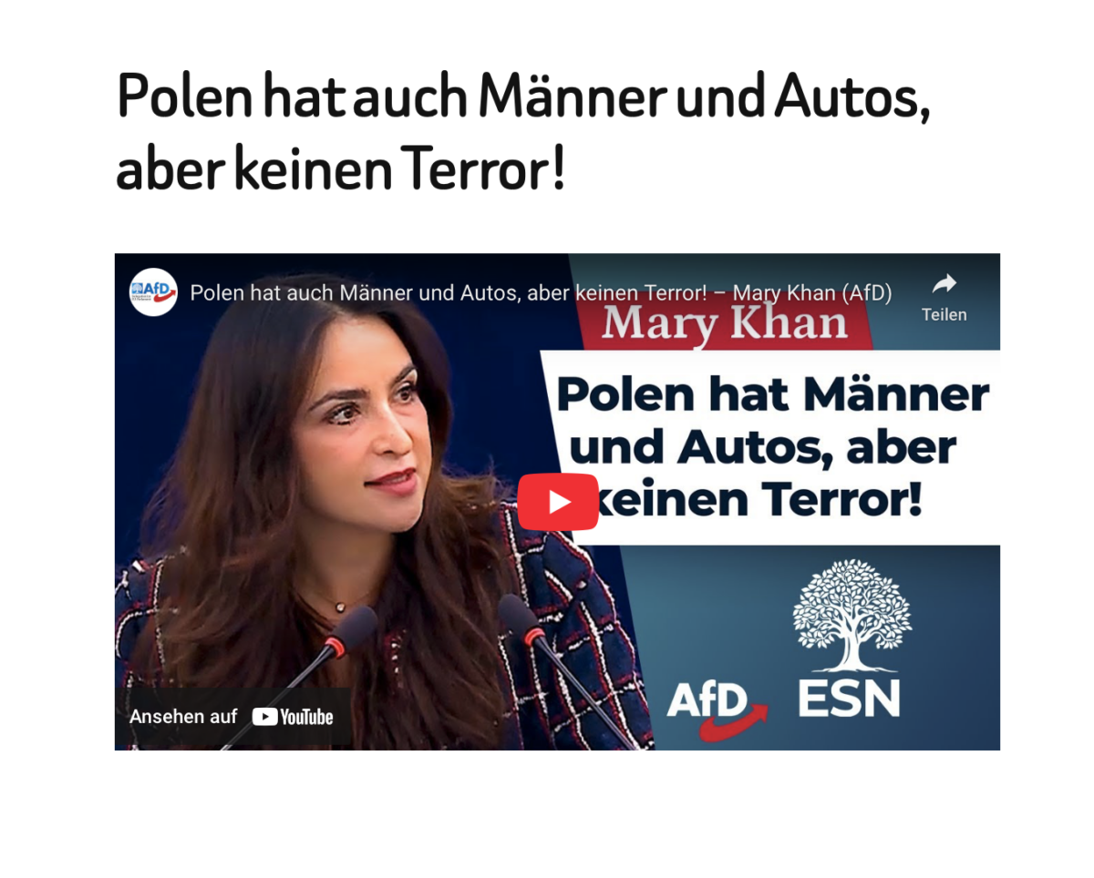 Polen hat auch Männer und Autos, aber keinen Terror! 