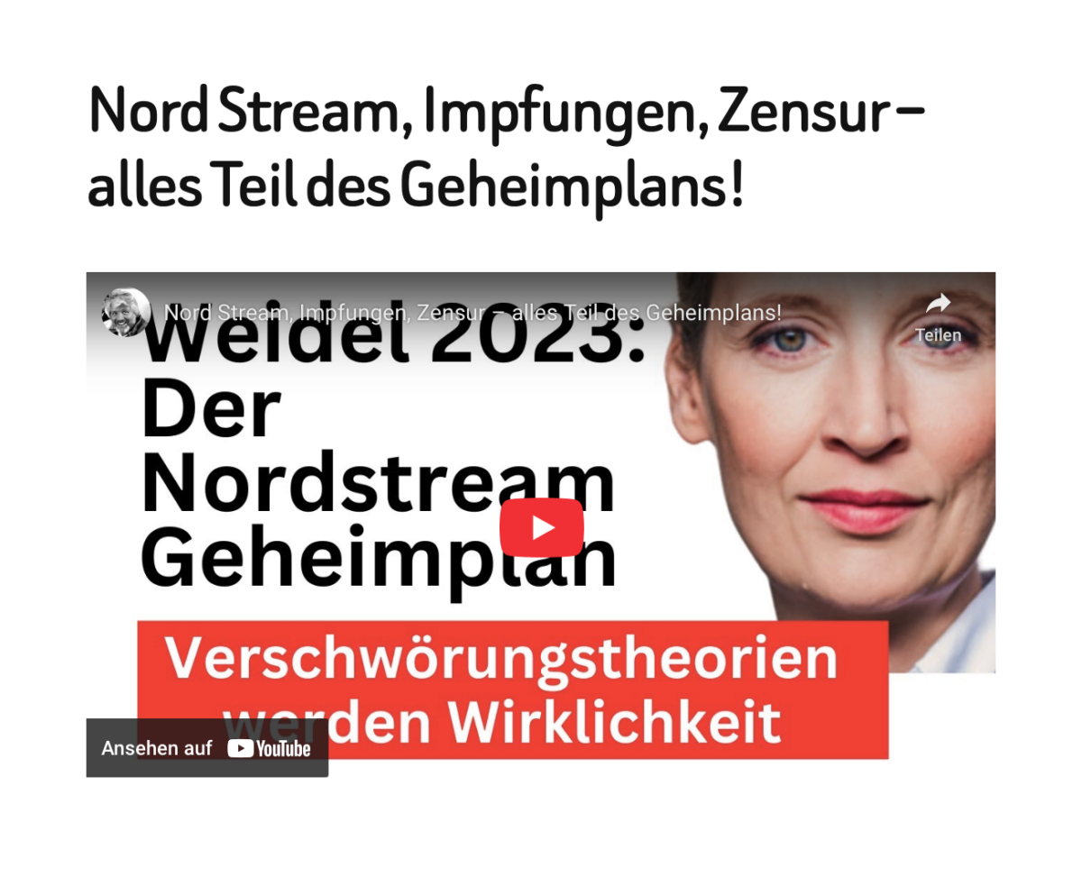 Nord Stream, Impfungen, Zensur – alles Teil des Geheimplans!