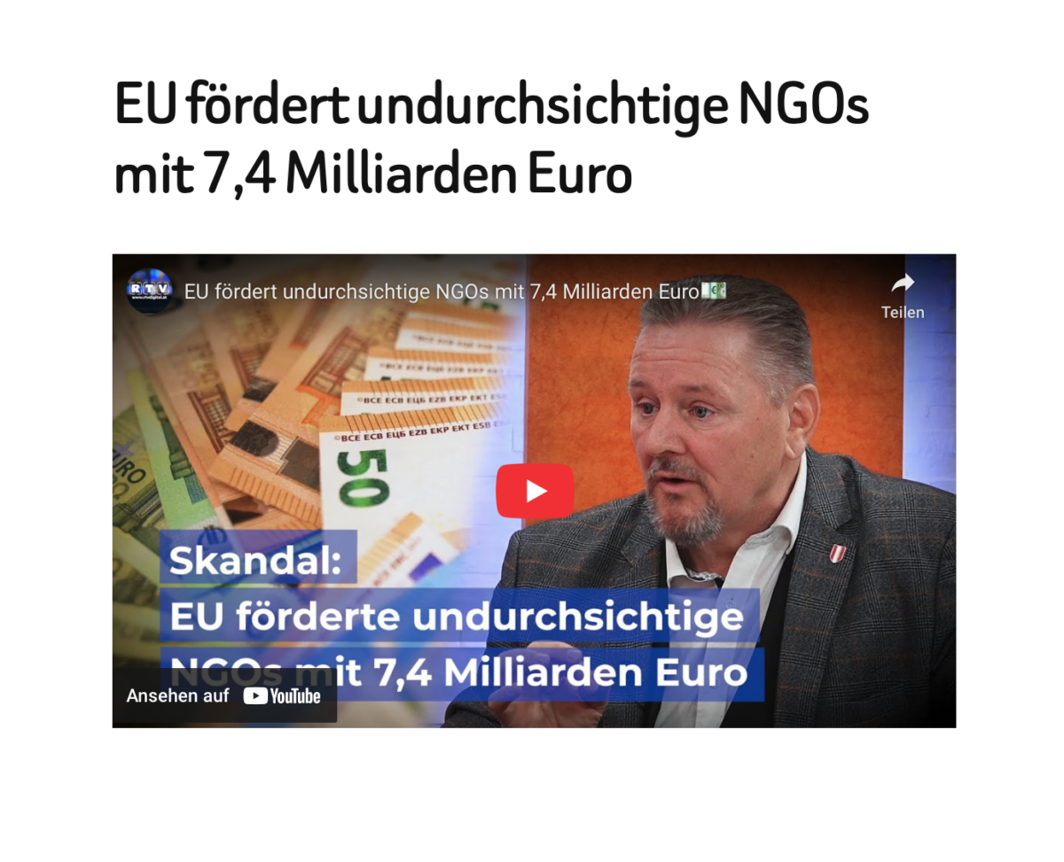 EU fördert undurchsichtige NGOs mit 7,4 Milliarden Euro