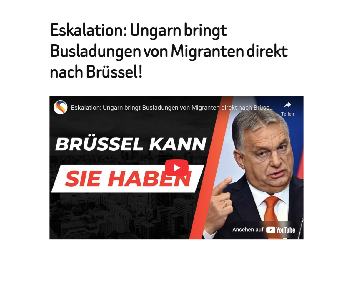 Eskalation: Ungarn bringt Busladungen von Migranten direkt nach Brüssel!