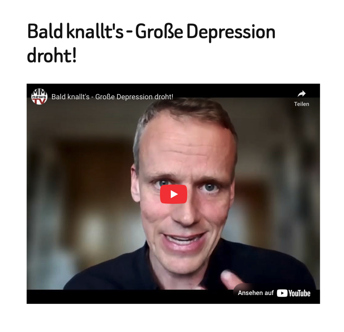 Bald knallt’s – Große Depression droht!