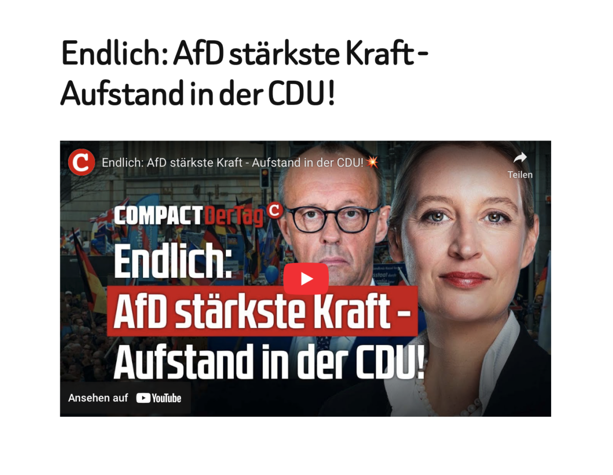 Endlich: AfD stärkste Kraft – Aufstand in der CDU!