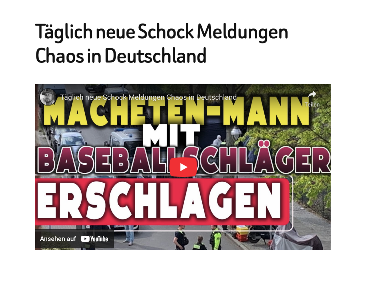 Täglich neue Schock Meldungen Chaos in Deutschland