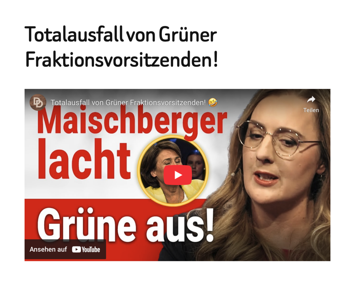 Totalausfall von Grüner Fraktionsvorsitzenden! 