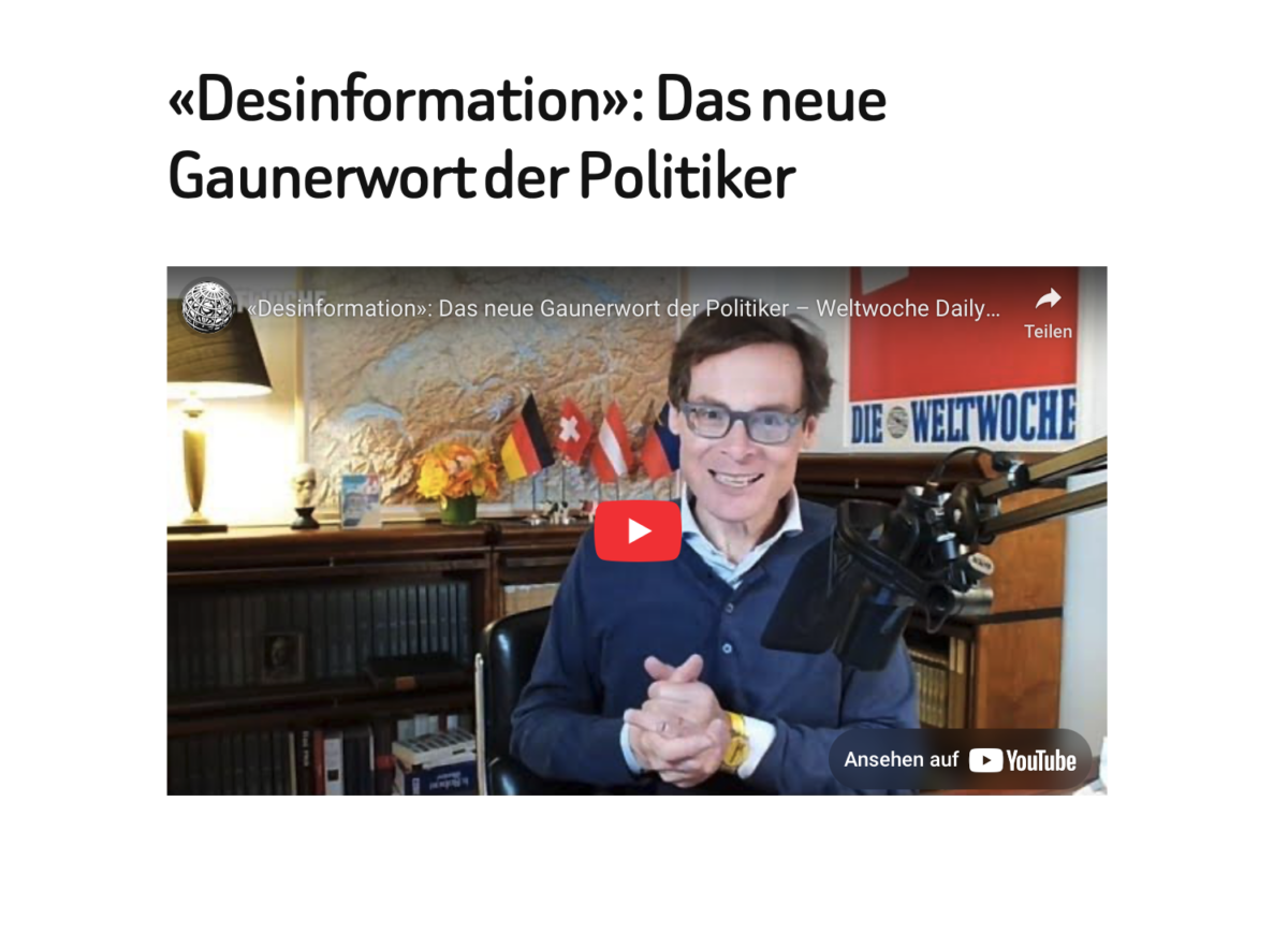 «Desinformation»: Das neue Gaunerwort der Politiker 