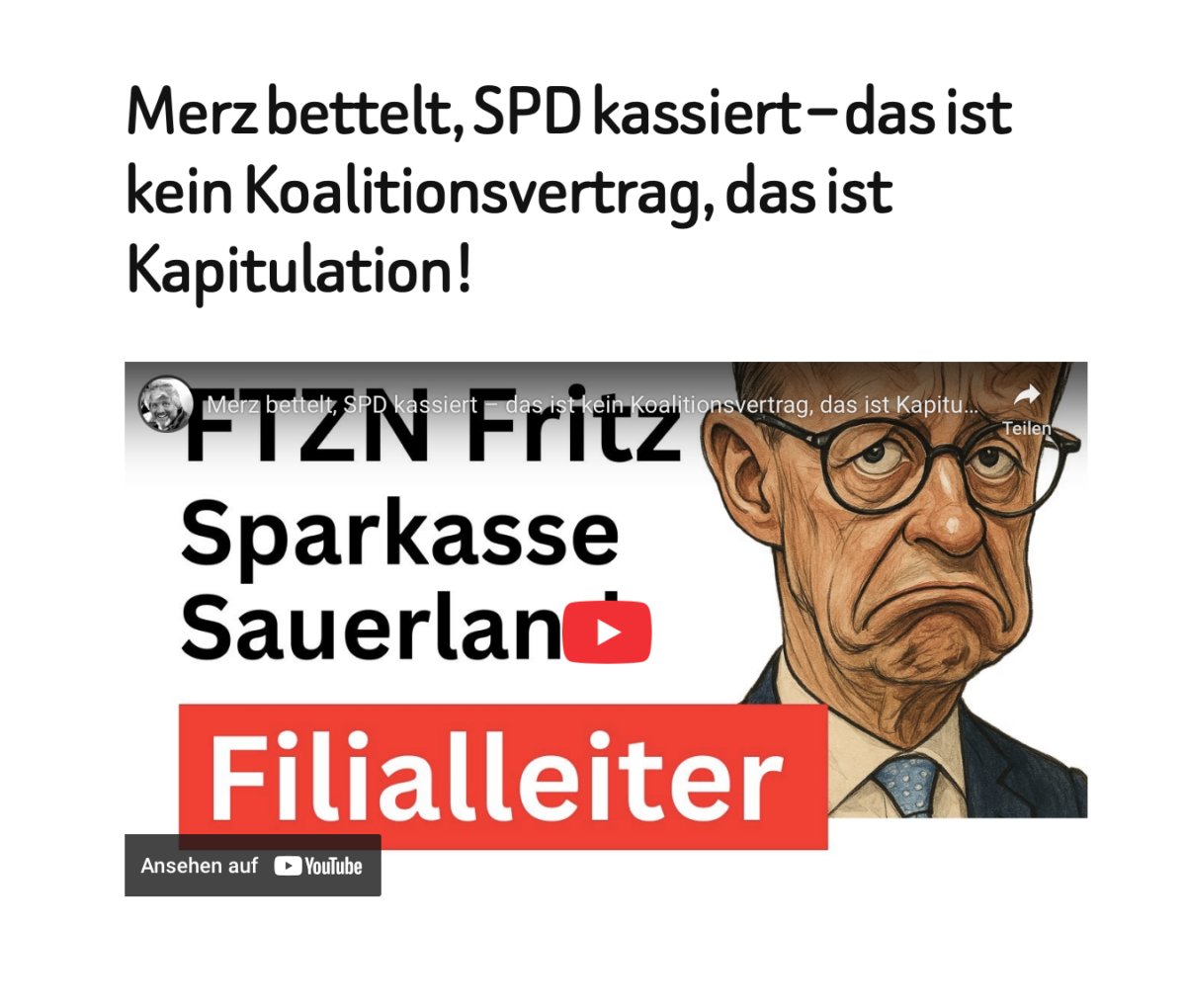 Merz bettelt, SPD kassiert – das ist kein Koalitionsvertrag, das ist Kapitulation!
