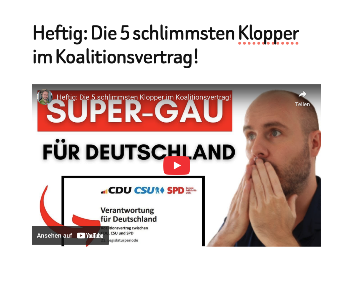 Heftig: Die 5 schlimmsten Klopper im Koalitionsvertrag!