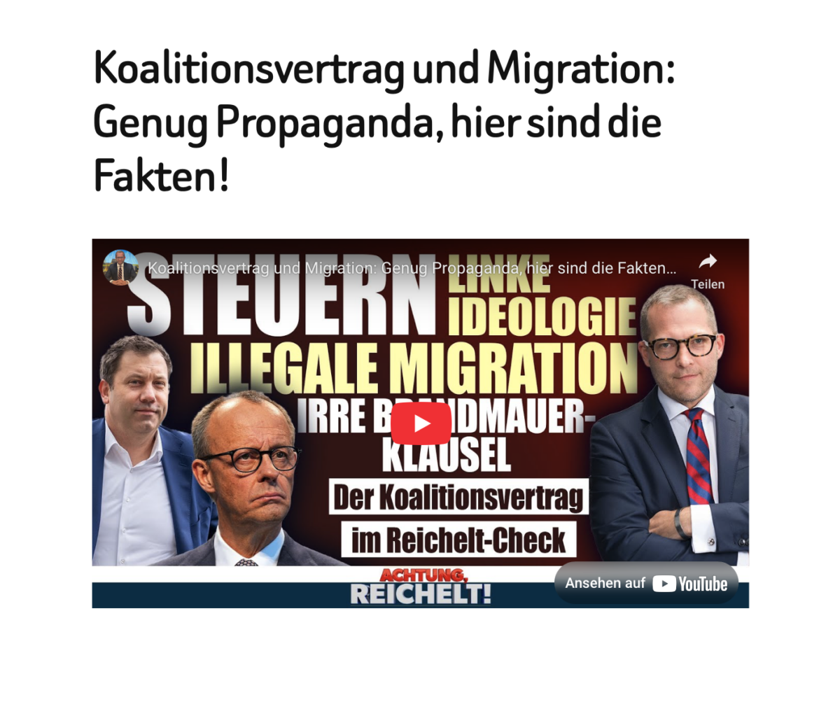 Koalitionsvertrag und Migration: Genug Propaganda, hier sind die Fakten! 
