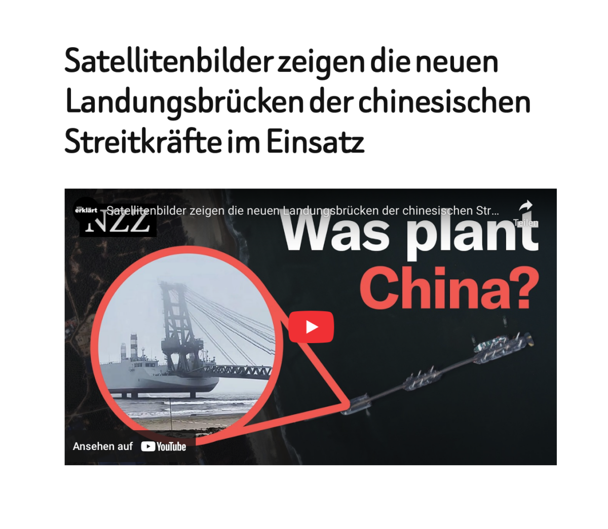Satellitenbilder zeigen die neuen Landungsbrücken der chinesischen Streitkräfte im Einsatz