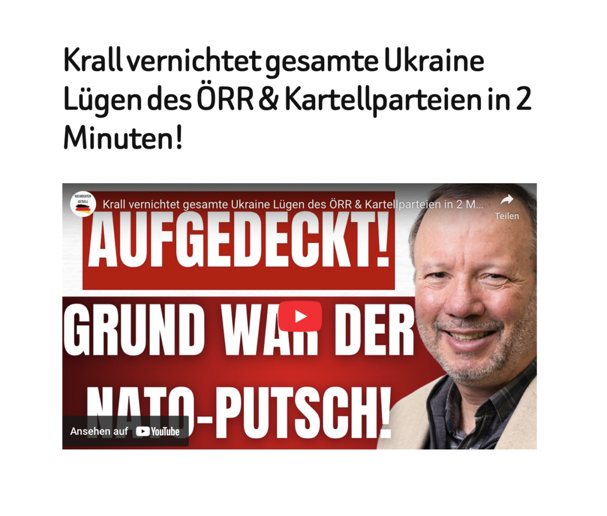 Krall vernichtet gesamte Ukraine Lügen des ÖRR & Kartellparteien in 2 Minuten!