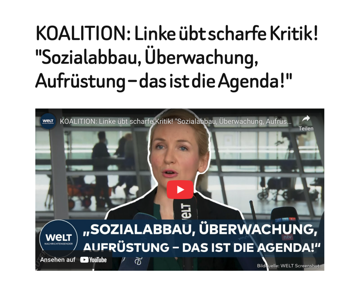 KOALITION: Linke übt scharfe Kritik! „Sozialabbau, Überwachung, Aufrüstung – das ist die Agenda!“