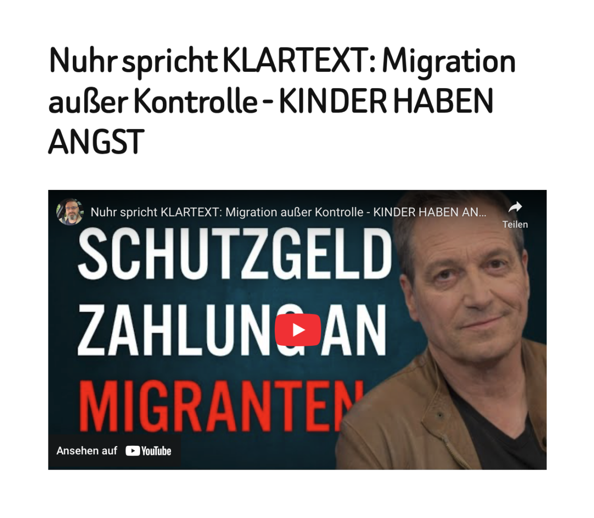 Nuhr spricht KLARTEXT: Migration außer Kontrolle – KINDER HABEN ANGST