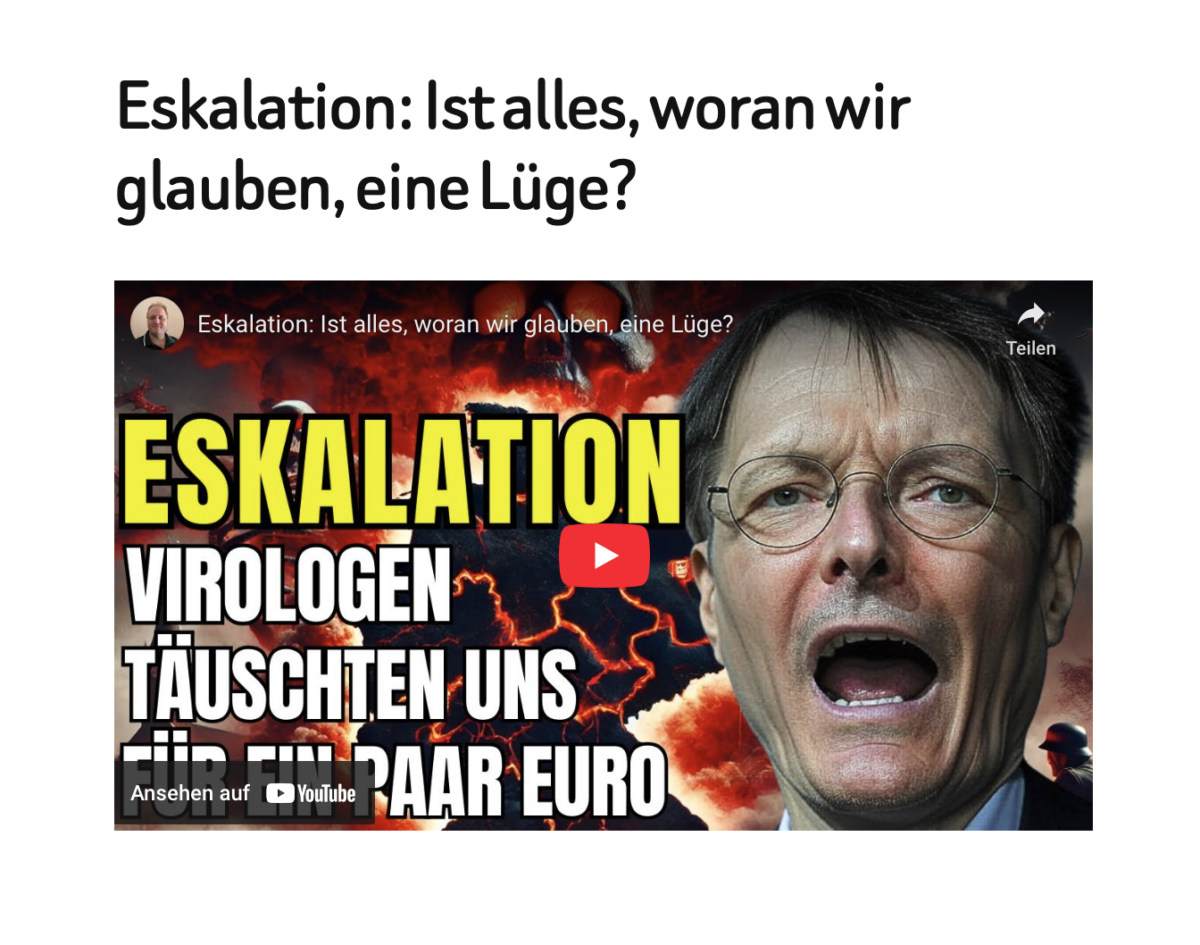 Eskalation: Ist alles, woran wir glauben, eine Lüge?