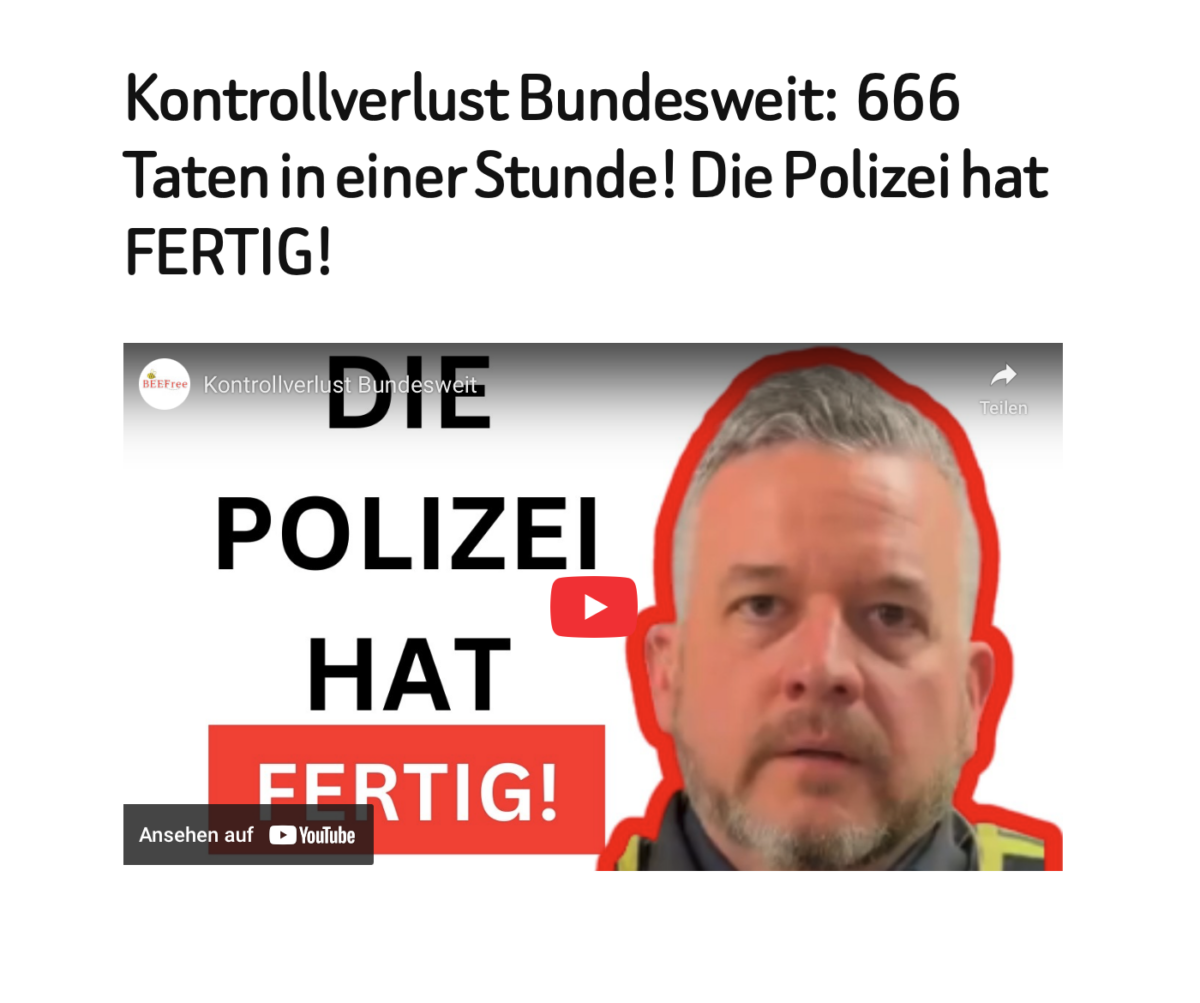 Kontrollverlust Bundesweit:  666 Taten in einer Stunde! Die Polizei hat FERTIG!