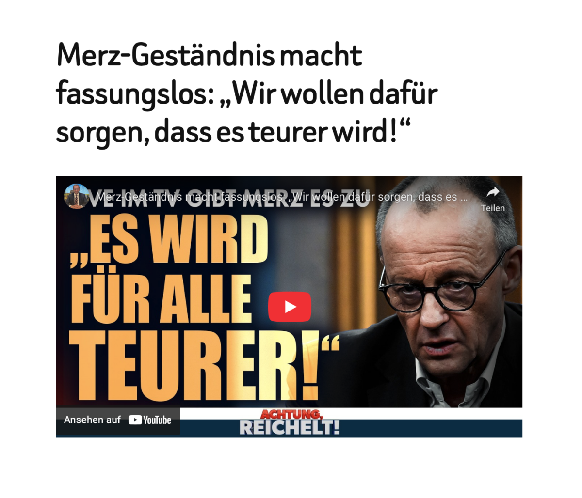 Merz-Geständnis macht fassungslos: „Wir wollen dafür sorgen, dass es teurer wird!“ 