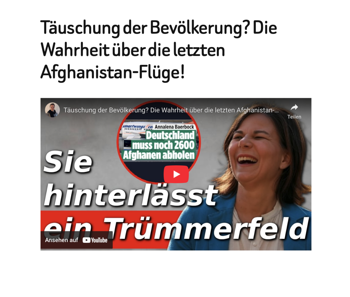 Täuschung der Bevölkerung? Die Wahrheit über die letzten Afghanistan-Flüge!
