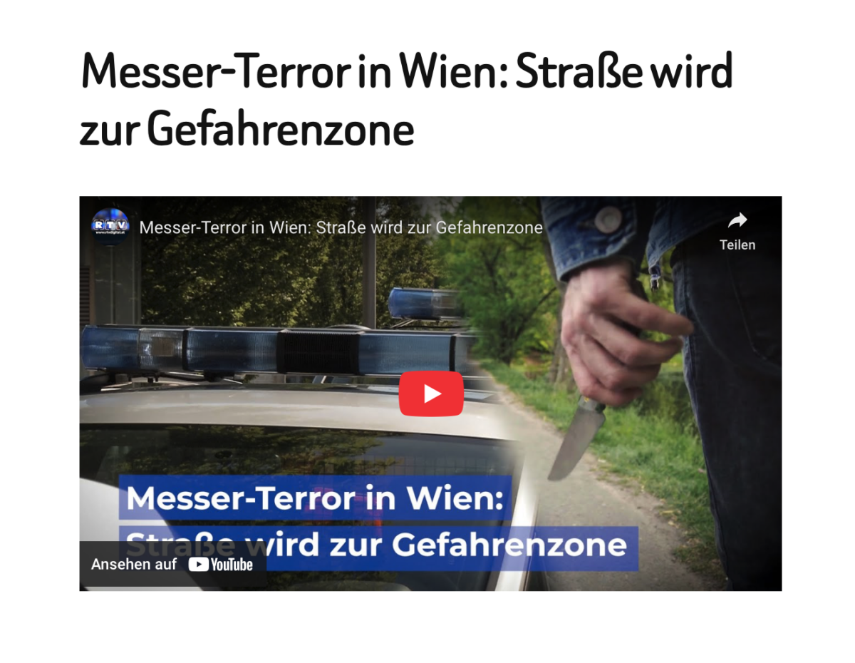 Messer-Terror in Wien: Straße wird zur Gefahrenzone