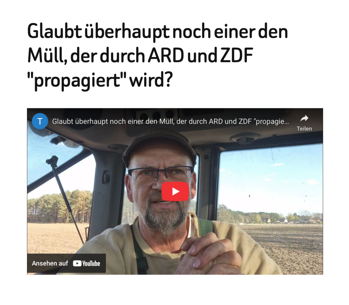 Glaubt überhaupt noch einer den Müll, der durch ARD und ZDF „propagiert“ wird?