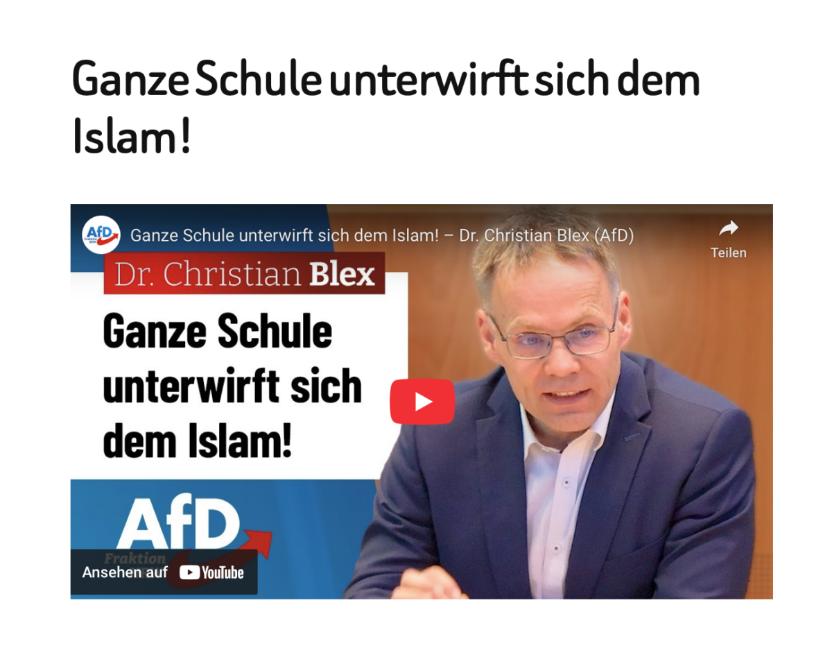 Ganze Schule unterwirft sich dem Islam! 