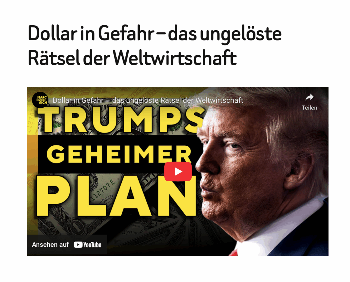 Dollar in Gefahr – das ungelöste Rätsel der Weltwirtschaft