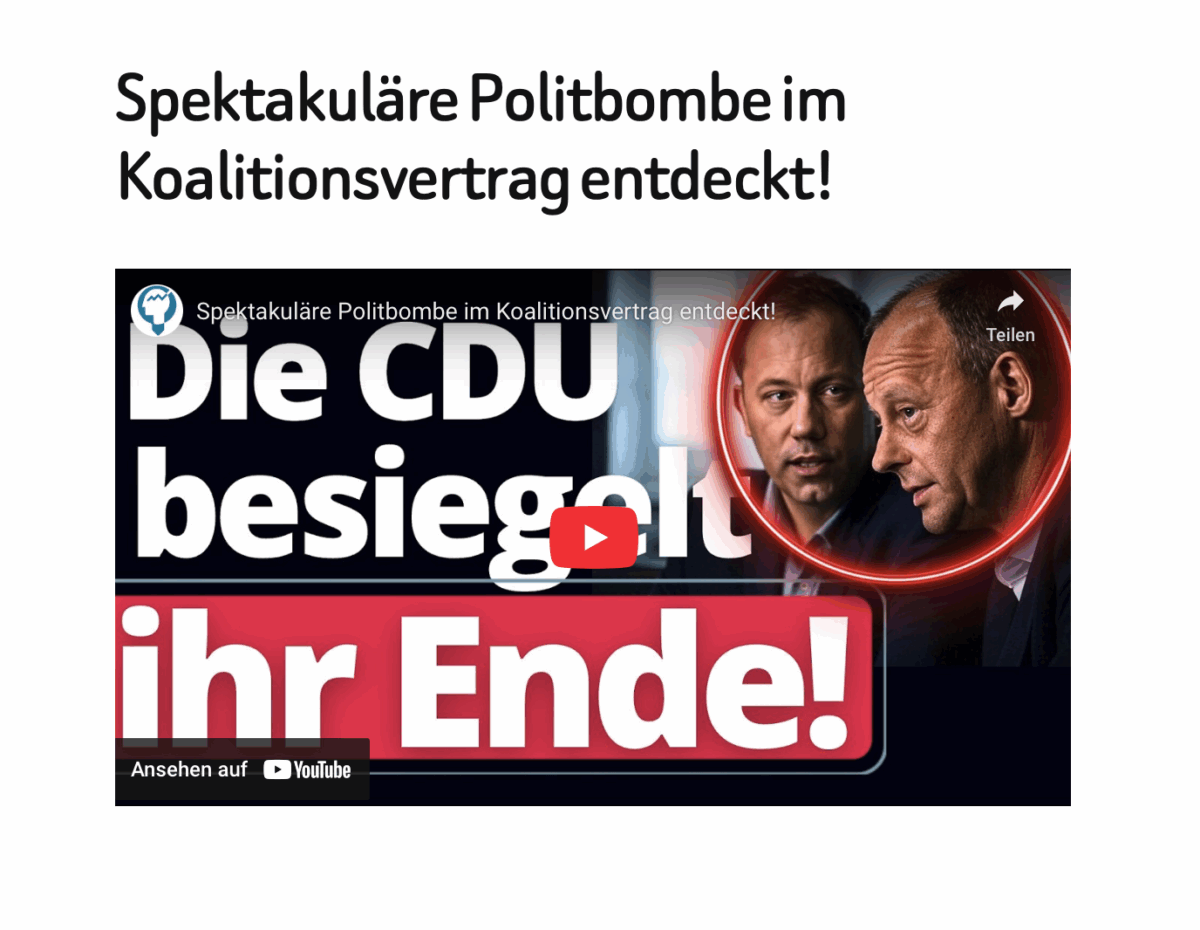 Spektakuläre Politbombe im Koalitionsvertrag entdeckt!