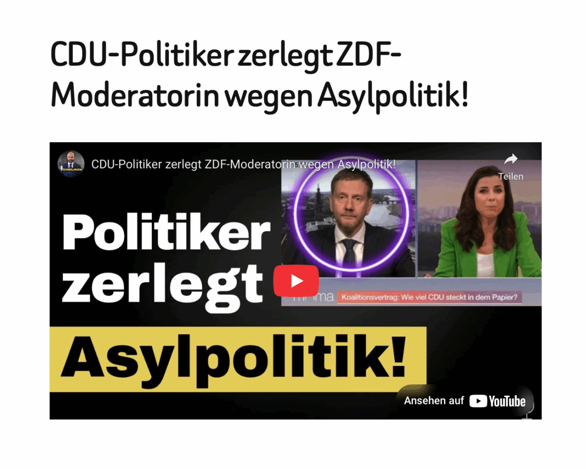 CDU-Politiker zerlegt ZDF-Moderatorin wegen Asylpolitik!