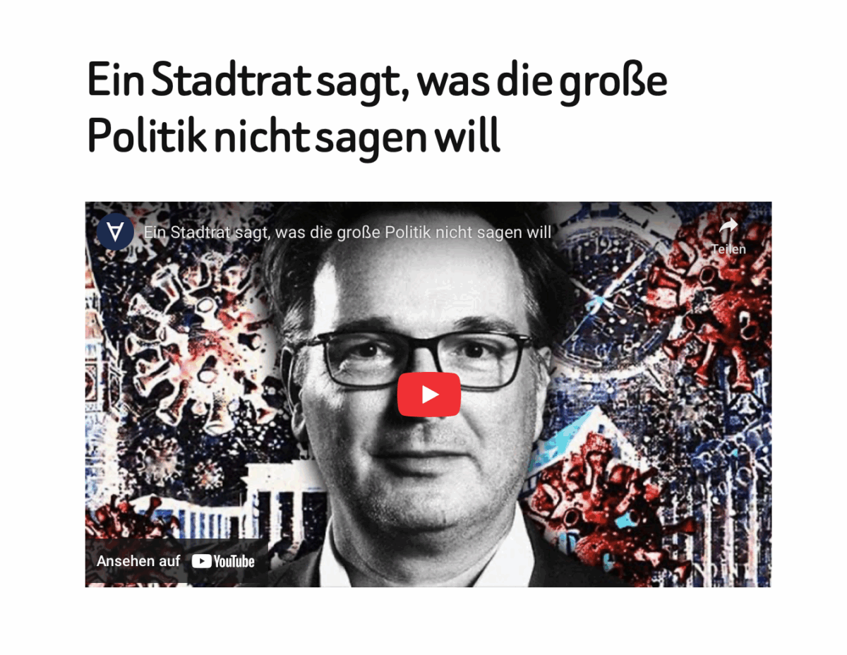 Ein Stadtrat sagt, was die große Politik nicht sagen will
