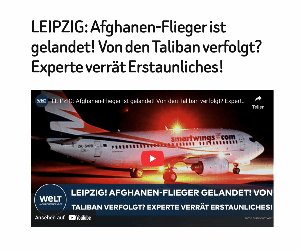 LEIPZIG: Afghanen-Flieger ist gelandet! Von den Taliban verfolgt? Experte verrät Erstaunliches!