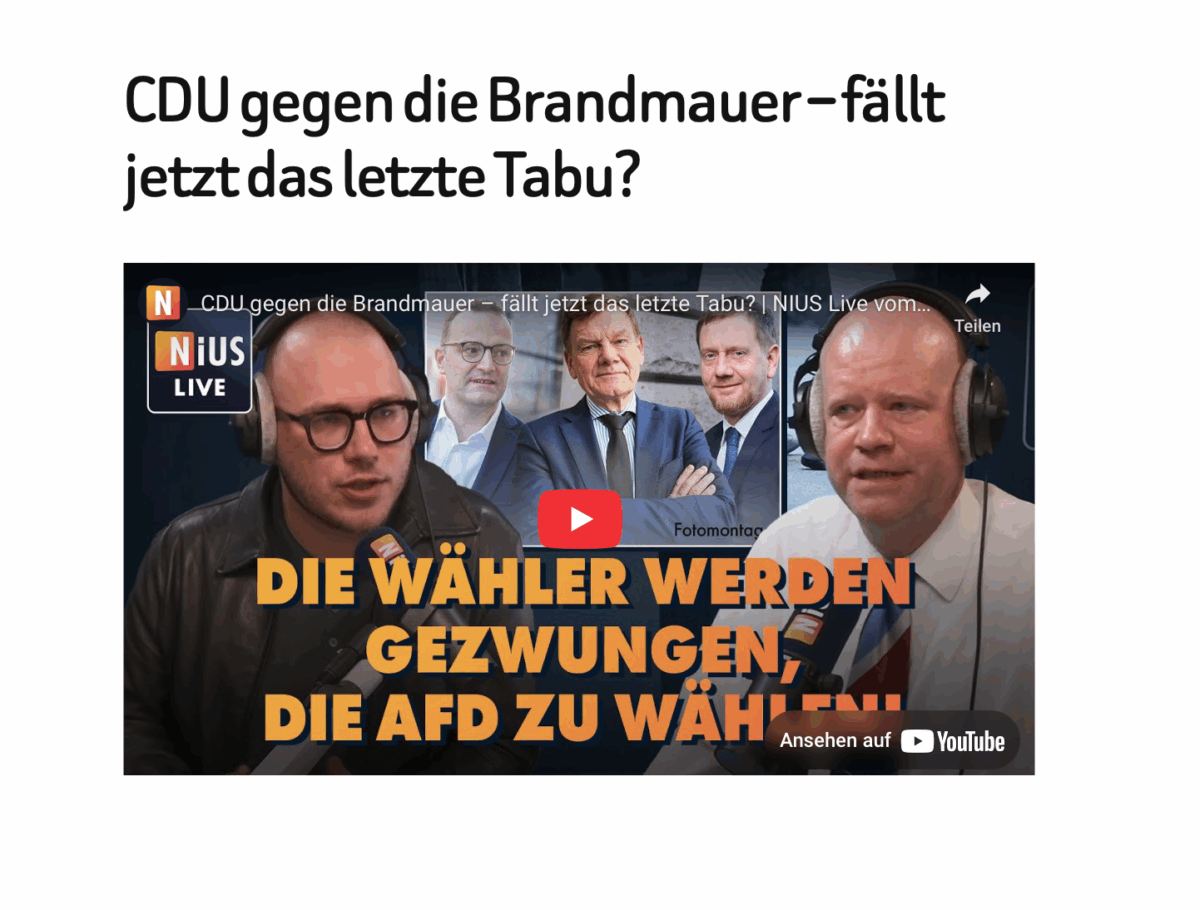 CDU gegen die Brandmauer – fällt jetzt das letzte Tabu? 