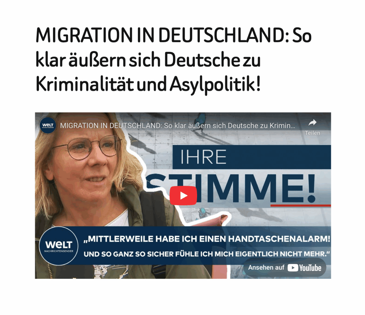 MIGRATION IN DEUTSCHLAND: So klar äußern sich Deutsche zu Kriminalität und Asylpolitik!