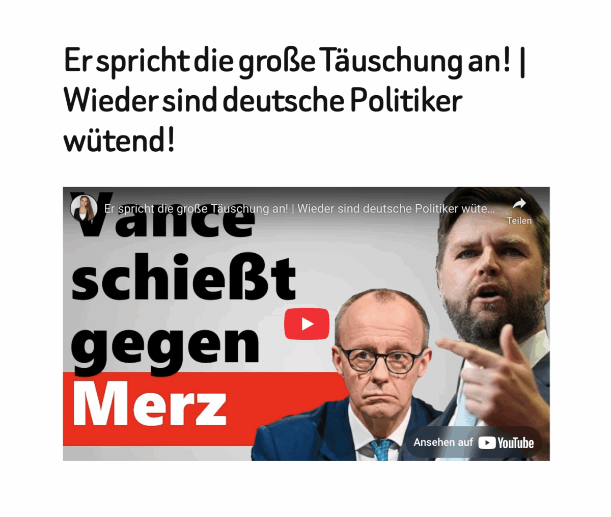 Er spricht die große Täuschung an! | Wieder sind deutsche Politiker wütend!