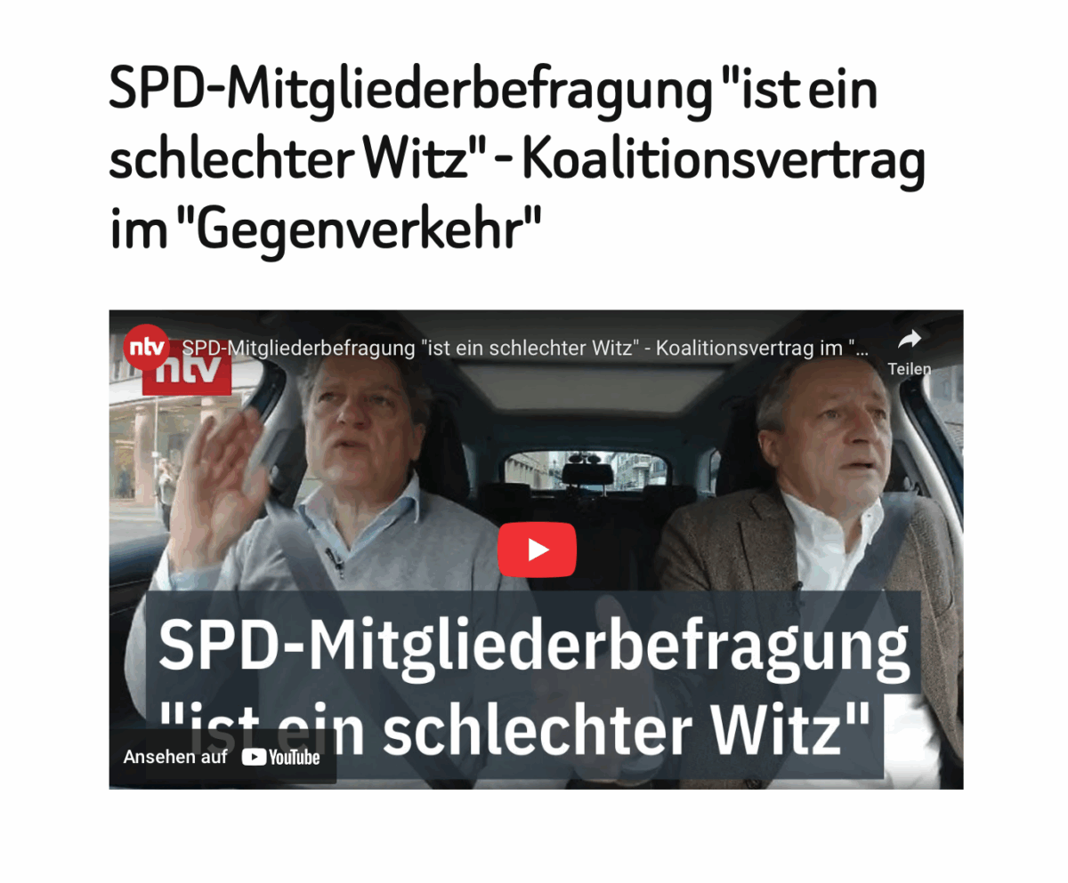 SPD-Mitgliederbefragung „ist ein schlechter Witz“ – Koalitionsvertrag im „Gegenverkehr“