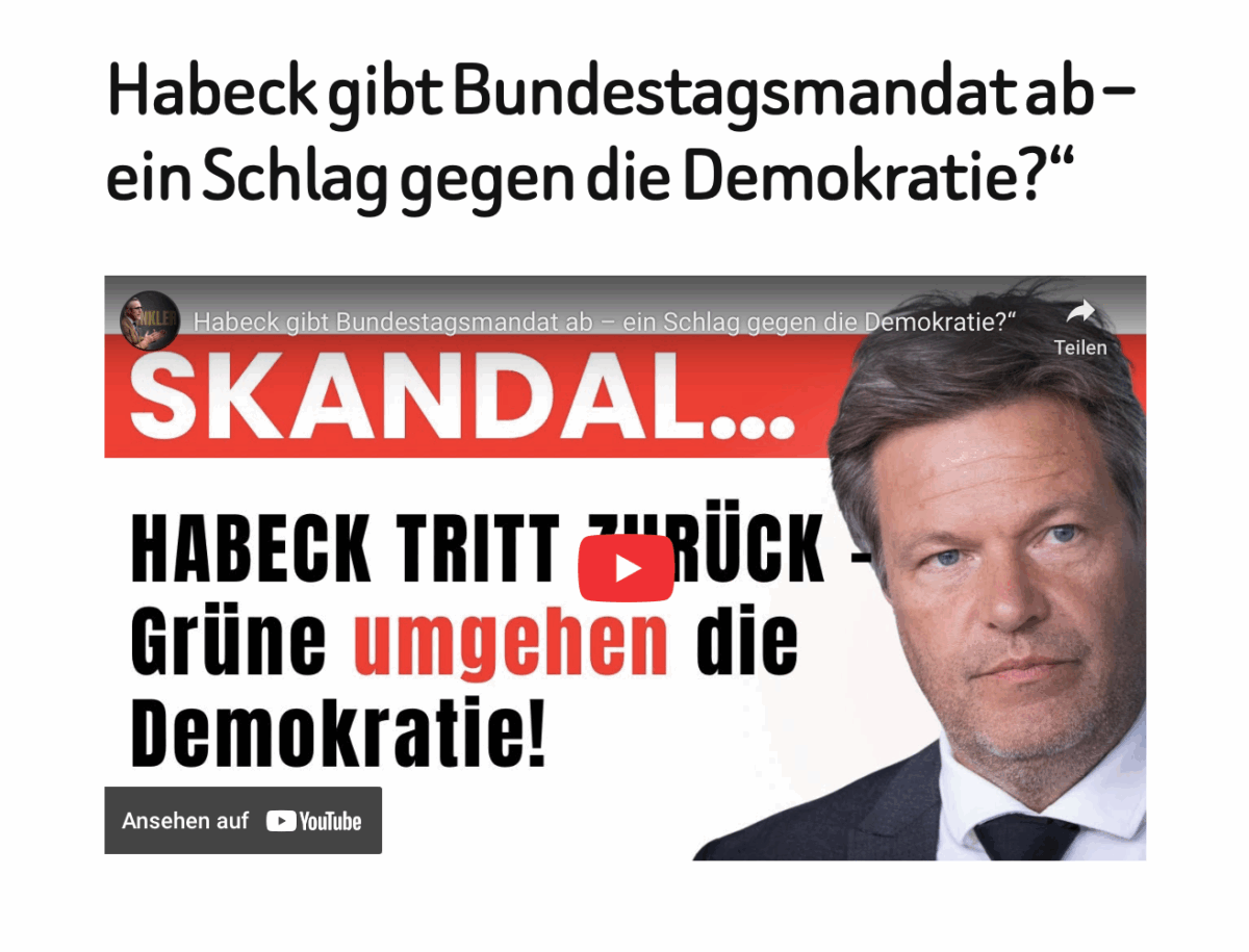Habeck gibt Bundestagsmandat ab – ein Schlag gegen die Demokratie?“
