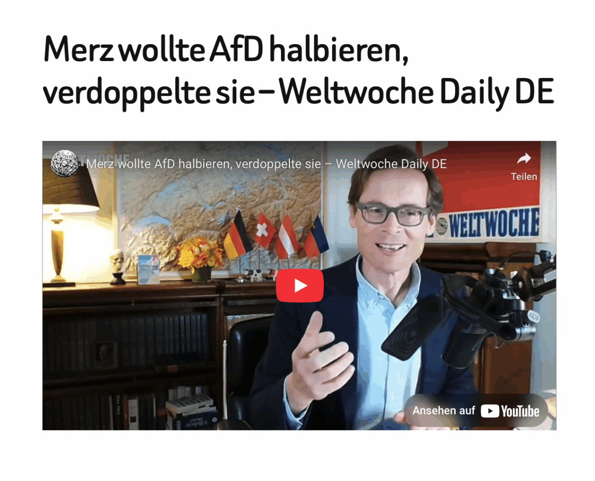 Merz wollte AfD halbieren, verdoppelte sie – Weltwoche Daily DE