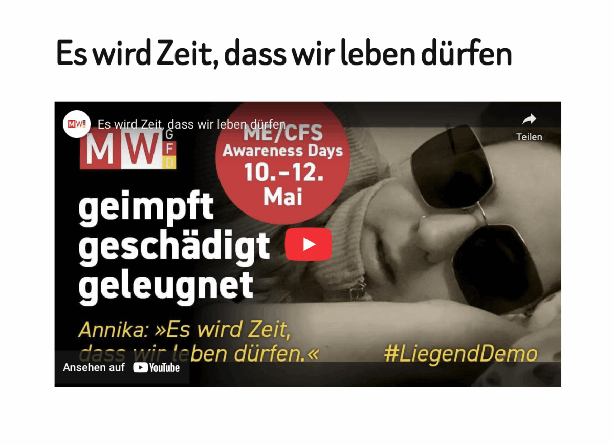 Es wird Zeit, dass wir leben dürfen