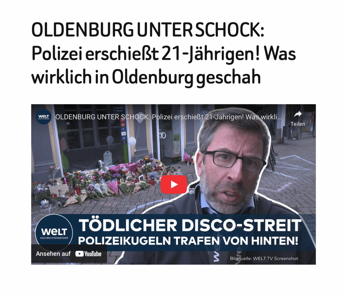 OLDENBURG UNTER SCHOCK: Polizei erschießt 21-Jährigen! Was wirklich in Oldenburg geschah