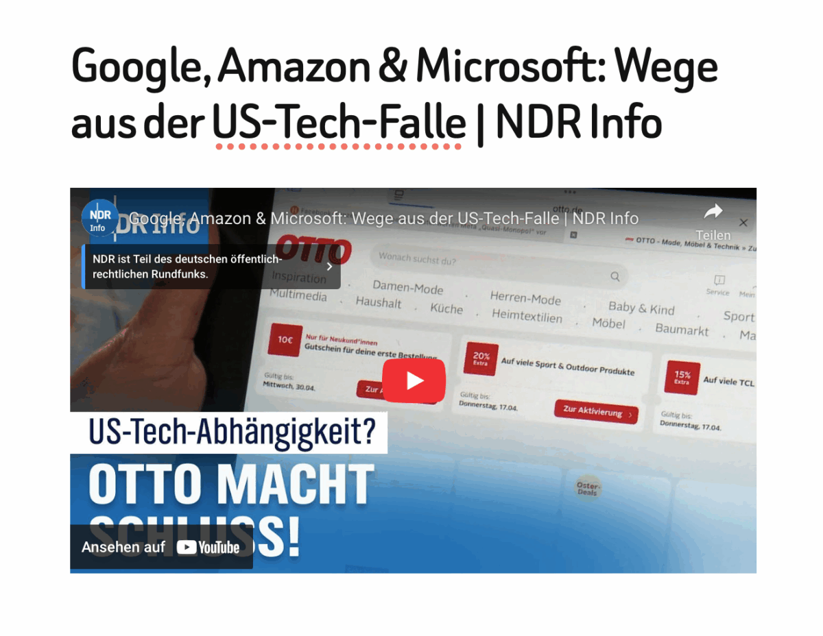 Google, Amazon & Microsoft: Wege aus der US-Tech-Falle | NDR Info