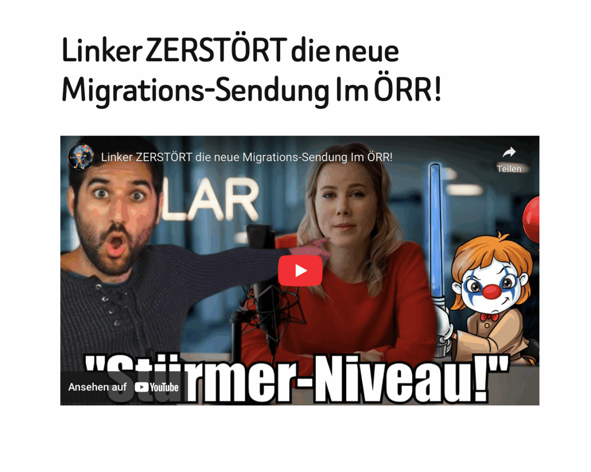 Linker ZERSTÖRT die neue Migrations-Sendung Im ÖRR!