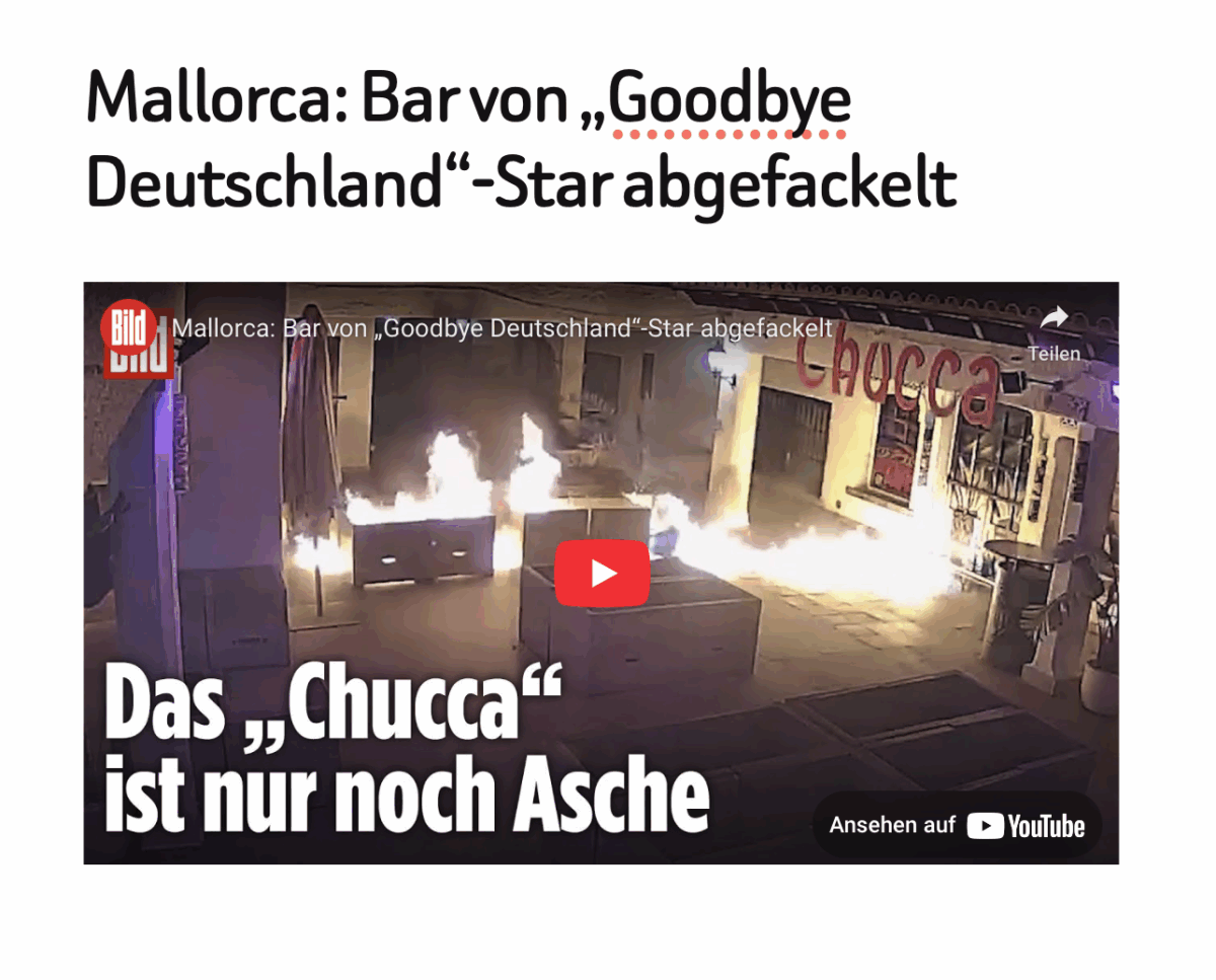 Mallorca: Bar von „Goodbye Deutschland“-Star abgefackelt