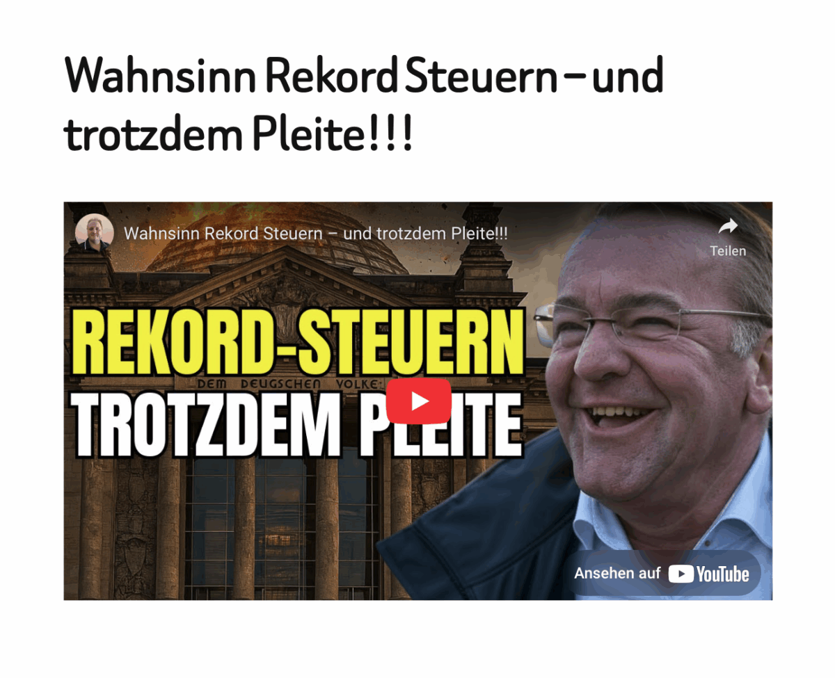 Wahnsinn Rekord Steuern – und trotzdem Pleite!!!