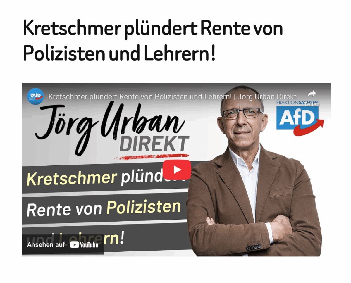 Kretschmer plündert Rente von Polizisten und Lehrern! 
