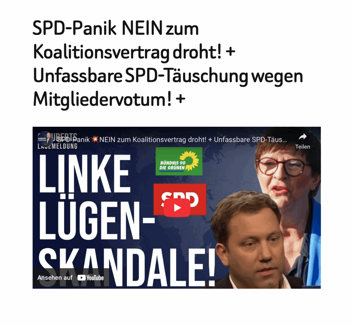 SPD-Panik  NEIN zum Koalitionsvertrag droht! + Unfassbare SPD-Täuschung wegen Mitgliedervotum! +